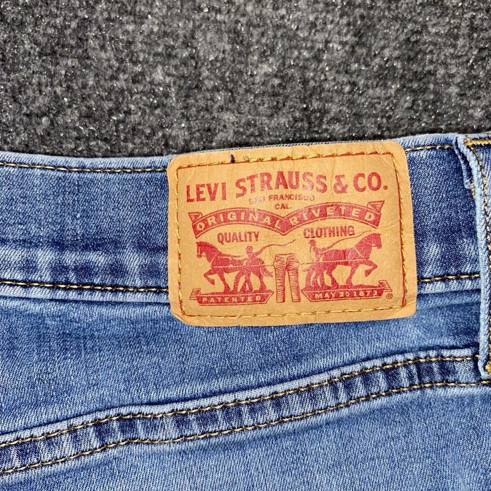 Levi Strauss 314 Shaping Straight Womens Blue Jeans Size 28x34 Light Wash - Picture 9 of 12